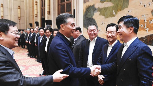 中共中央政治局常委汪洋接见吴一坚总裁