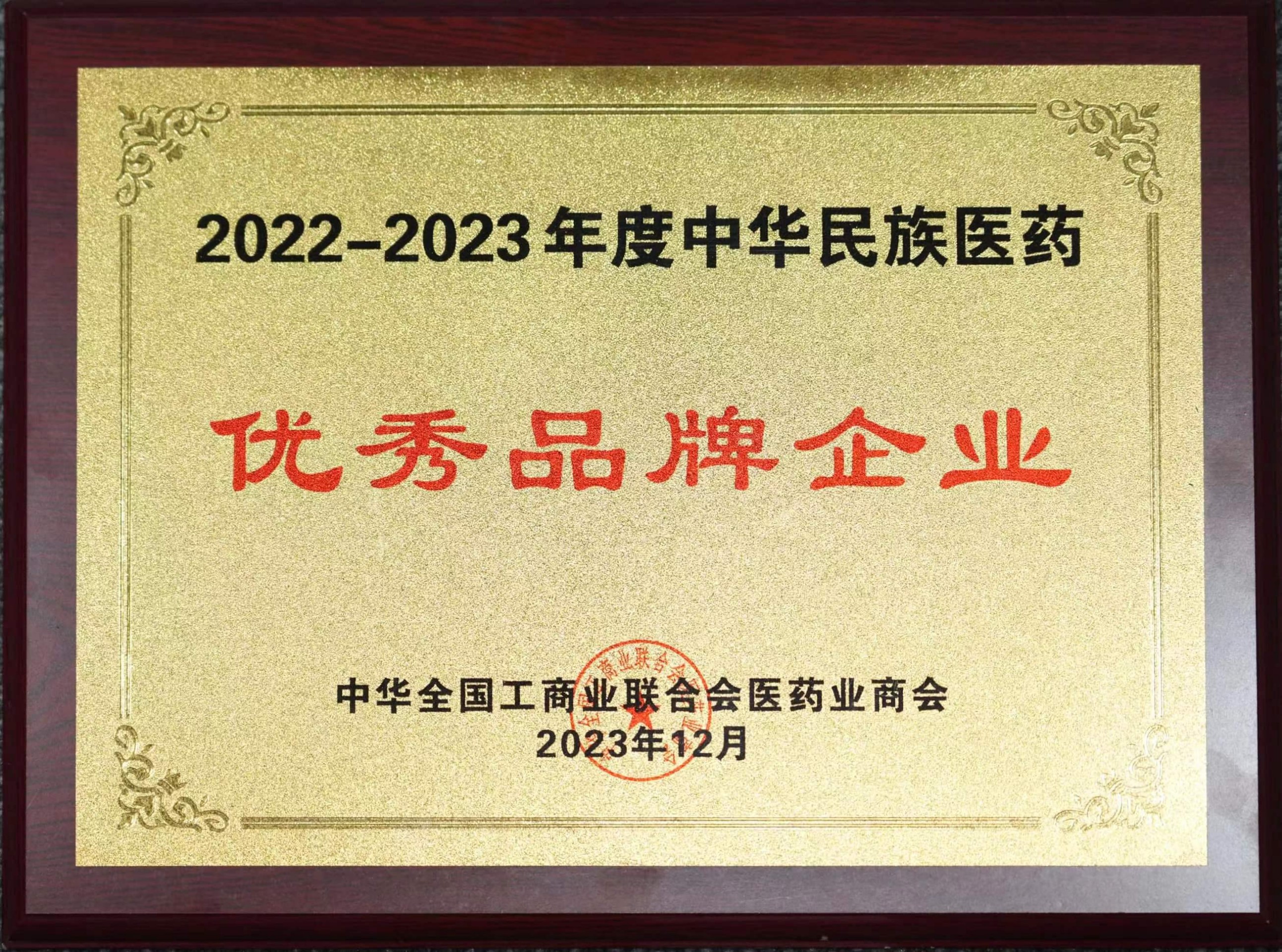 壹定发股份荣获“2022-2023年度中华民族医药优秀品牌企业”荣誉称号